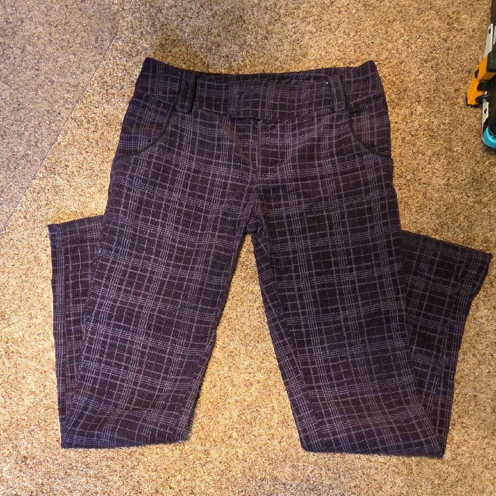 Purple Plaid Skinny Pants